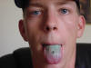 The reason my tongue is blue is cuz i just had it pierced...gotta keep it clean with listerine!!